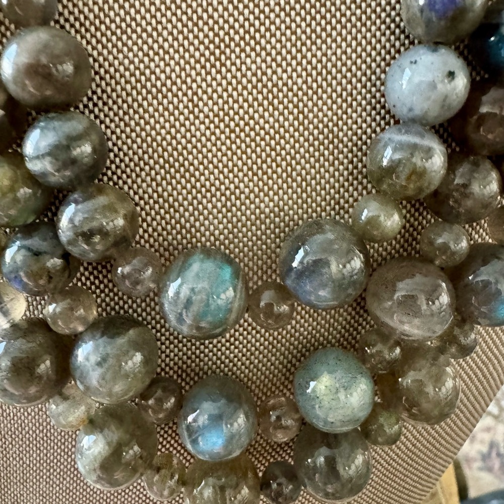 Gorgeous Labradorite Multi-Strand Gray Necklace - image 2